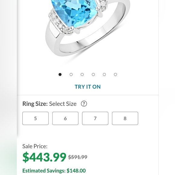 Beautiful Genuine Sky Blue Topaz & Diamond Ring Size 9! - Picture 6 of 7